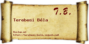 Terebesi Béla névjegykártya